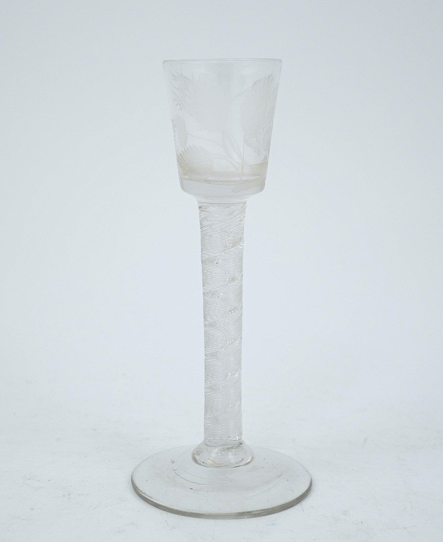 A Jacobite cordial glass, c.1750